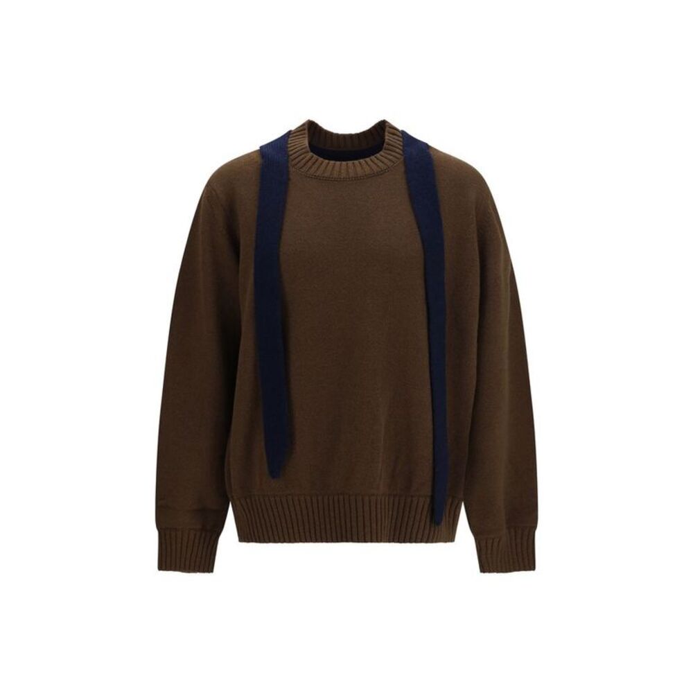 Sacai Brown Wool Oves Aries Men's Sweatshirt